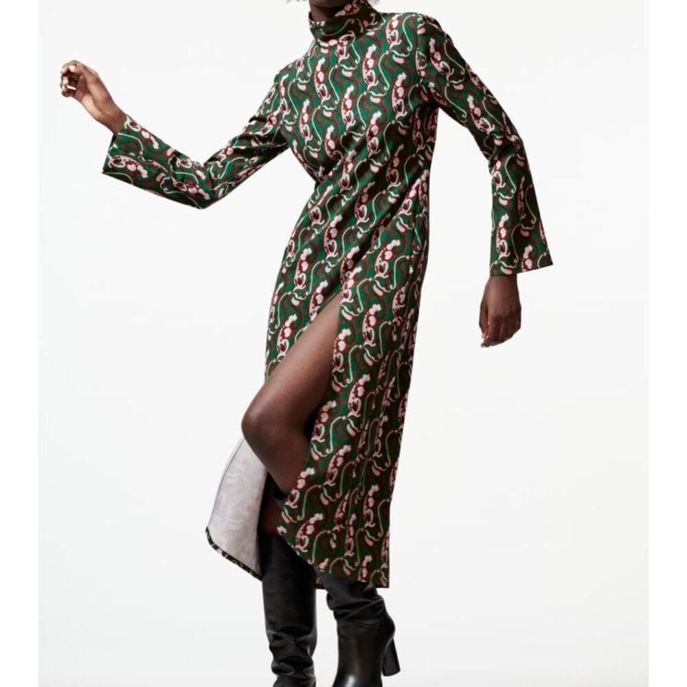 Printed midi dress